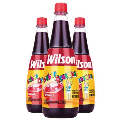 Imagem de 03Un Xarope Artificial Sabor De Groselha 900 Ml Para Bebidas Sobremesa Raspadinha Sorvete Wilson