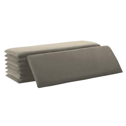 Imagem de 1 Módulo 60cmX20cm Cabeceira Modulada Estofada Cinza Retangular Para Cama Box Queen King Solteiro ou Casal