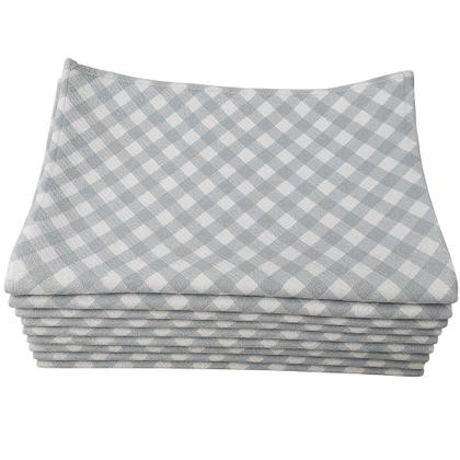 Imagem de 1 pano de copa prato grande xadrez felpado toque macio cinza