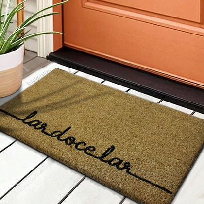 Imagem de 1 Tapete Porta Capacho Fibra Coco Antiderrapante 33x60 E8