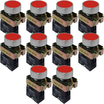 Imagem de 10 botão de impulso ampb6r ou xb2-ba42 vermelho 1nf sibratec