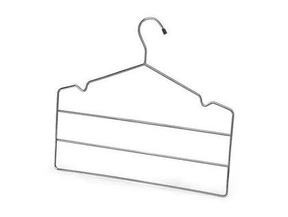 Imagem de 10 Cabides Para Calças Triplo Aço Cromado Reforçado Kit