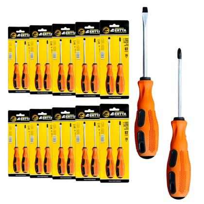 Imagem de 10 Kits De Chave Fenda-Phillips 2 Peças Cada C Imã Na Ponta 