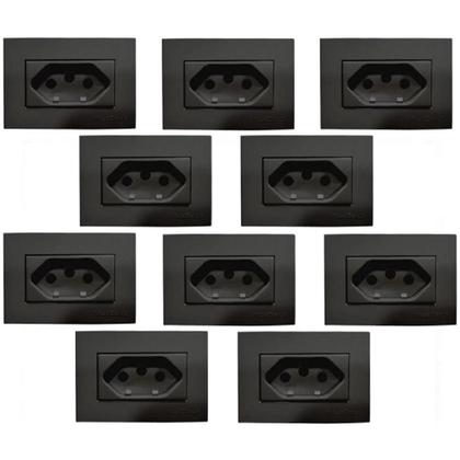 Imagem de 10 Pç Tomada P/moveis Margirius 2p T Preta 20a 250v Nbr14136
