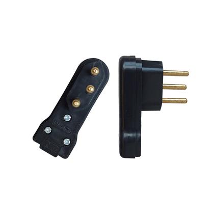 Imagem de 10 Peças Plugue Pino Macho 90 Lateral 20A 2P+T Preto Voltim