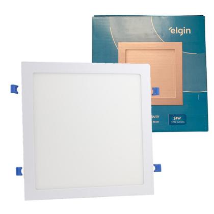 Imagem de 10 Plafon Painel Quadrado Embutir 24w Elgin Branco Frio 6500k