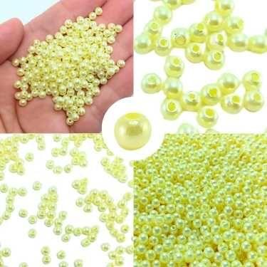 Imagem de 1000 PÇS 4MM Pérolas  c/ furo passante p/ bijuterias, colar, pulseiras, brincos  e artesanatos.