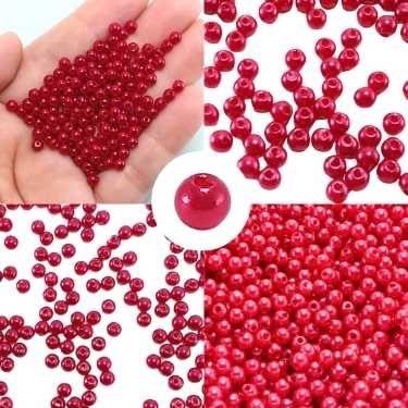 Imagem de 1000 Pérolas 4mm c/ furo passante p/ bijuterias, colar, pulseira, brinco  e artesanato