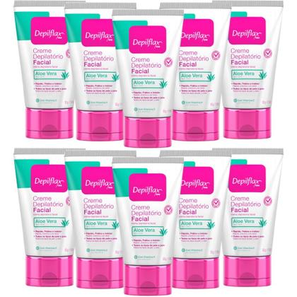 Imagem de 10UN Creme Depilatorio Facial 50G Com Aloe Vera Depilflax