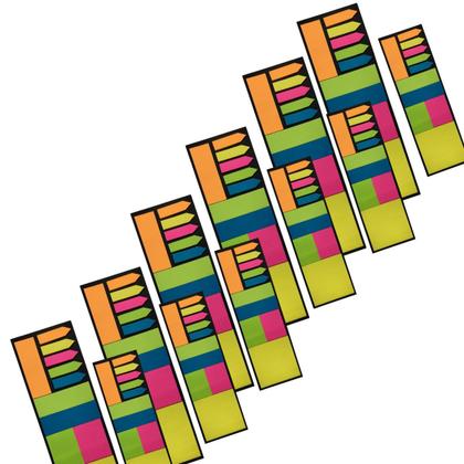 Imagem de 12 Conjuntos Blocos Sticky Notes Diversas Formas Coloridas Blocos de Notas Adesivas