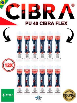 Imagem de 12x Pu 40 Cibra Flex Cola Selante Poliuretano  400g Cz/Br/Pt