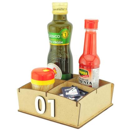 Imagem de 15 Suporte de Mesa Númerado Azeite Sal Temperos Palito Restaurante Crú