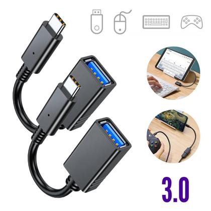 Imagem de 2 Cabo OTG Tipo-C Pendrive USB 3.0 Fêmea Celular Smartphone