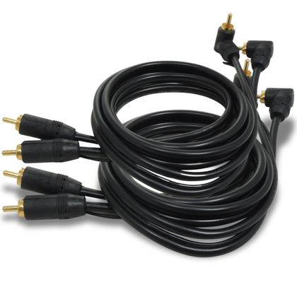 Imagem de 2 Cabos Rca 1 Metro Technoise Série 100 Pro Conector L Preto Mercado