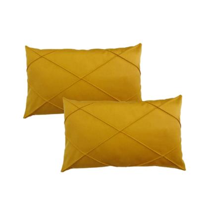 Imagem de 2 Capas De Almofada Retangular Baguete Suede Drapeada 30x50