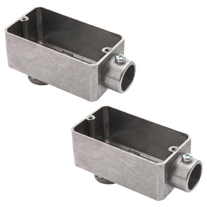 Imagem de 2 Condulete Modelo Lb Em Alumínio 1 1/2 Sem Rosca Sieg Prateado