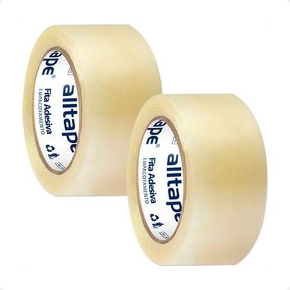 Imagem de 2 Fita Adesiva Bopp Transparente Alltape Sk270 45x 100metros