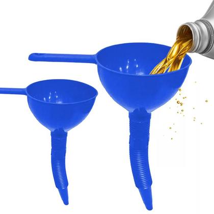 Imagem de 2 Funil De Óleo Gasolina Galao Combustivel Plastico Com Bico