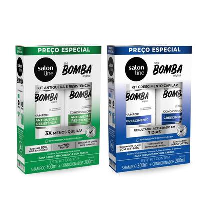 Imagem de 2 Kits Salon Line Bomba Salon Line Antiqueda + Crescimento
