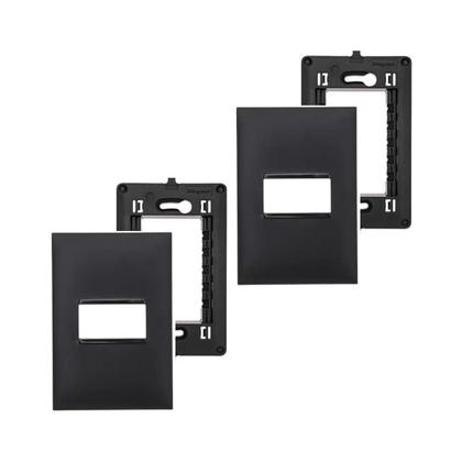 Imagem de 2 Placas Espelho 4x2 1 Mód Preta Legrand Pial Plus+ 618501PT