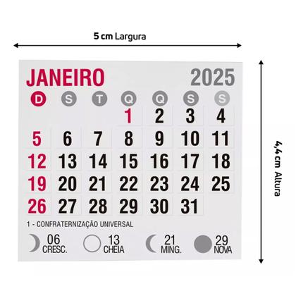 Imagem de 200 Mini Blocos calendários 5x4cm 2025 Destacados