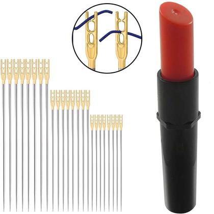 Imagem de 24 Agulhas Cego Sortidas Costura Manual + Estojo Magnetico