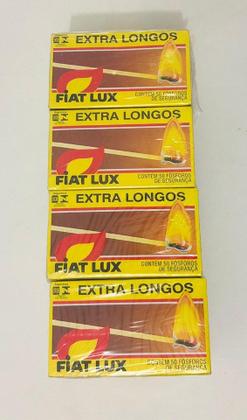 Imagem de 24 Caixas De Fosforo Extra Longo Fiat Lux Com 50 Unidades