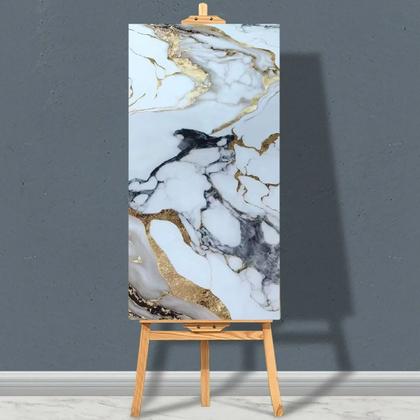 Imagem de 25 Placas Adesiva Parede Painel Branco, Preto e Dourado Mármore 60X30cm Top