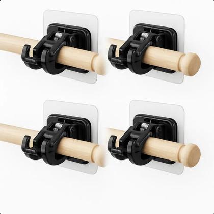 Imagem de 2X 4X Suporte De Varão De Cortina Autoadesivo Sem Furos