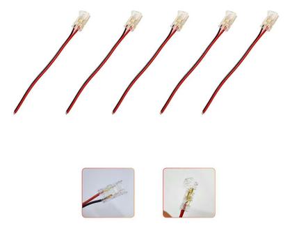 Imagem de 2X 5 Cabo Conector Rabicho Fita Led 2 Vias Monocor 8Mm 3528