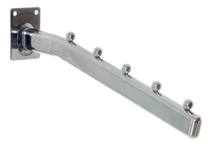 Imagem de 2X Cabide Suporte Arara Cromado Rt Curvo De 30Cm Para Parede