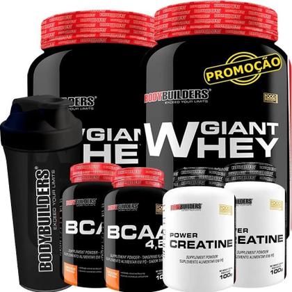 Imagem de 2X Combo Duplo Whey Protein + 2X Bcaa + 2X Creatina + Shaker