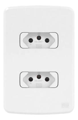 Imagem de 2X Conjunto Tomada Dupla 2P+T 20A / 10A Composé Branco Weg