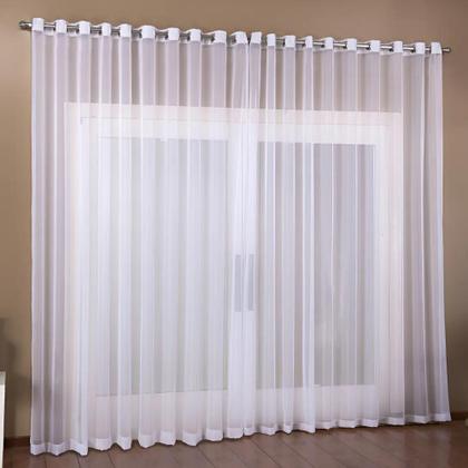 Imagem de 2X Cortina Lima 2 Metros X 1,70M Voil Curta Quarto Janela Vo