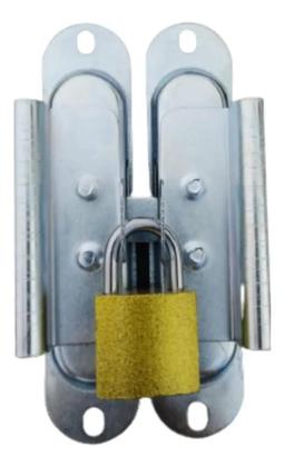 Imagem de 2X Fecho Tranqueta Aço Kit Com Cadeado Para Janela / Venezia