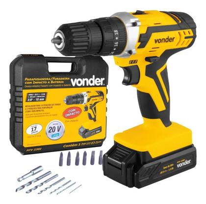 Imagem de 2X Furadeira Parafusadeira Impacto Bateria - Pfv238I Vonder
