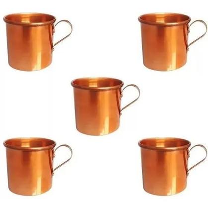 Imagem de 2X Kit 05 Canecas Moscow Mule Alumínio Cor Cobre 350Ml
