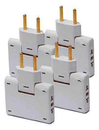 Imagem de 2X Kit 4 Pino Adaptador Benjamin T Articulado 3 Saídas Eletr