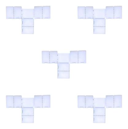 Imagem de 2X Kit 5 Conector T Fita Led Emenda Rápida 8Mm 2 Vias Monoco