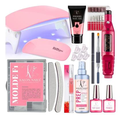 Imagem de 2X Kit Poligel Alongamento De Unha Cabine Mini Lixa F1 Tip