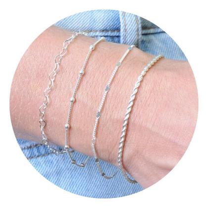 Imagem de 2X Kit Pulseiras Feminina Banhada A Prata 925 Mix 04 Pulseir