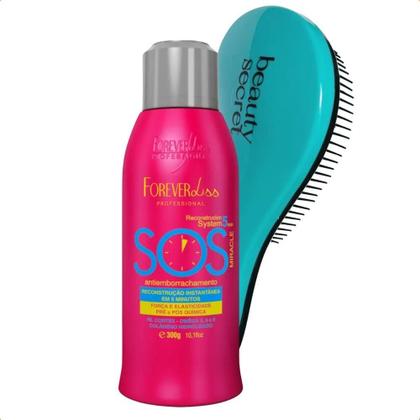 Imagem de 2X Kit Sos Reconstrutor Forever Liss 300Ml+Escova Beauty Sec