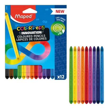 Imagem de 2X Lápis De Cor Escolar Infinity Maped 12 Cores Infantil