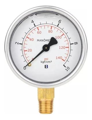 Imagem de 2X Manômetro De Pressão Com Glicerina 0 A 10 Bar / 0 A 150 P