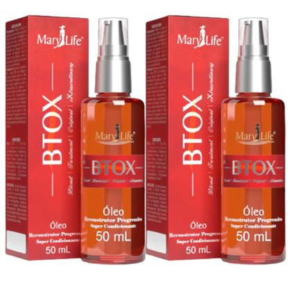 Imagem de 2x Óleos Btox Reconstrutor Progressivo Super Condicionante 50ml - Mary Life
