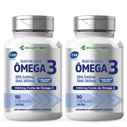 Imagem de  2x Omega 3 1360mg Ultra Concentrado Epa Dha Selo Ifos 180cáp 