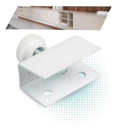 Imagem de 2X Sapata Pé Nivelador Regulável 1/4 Branco Chapa U 15Mm - 8