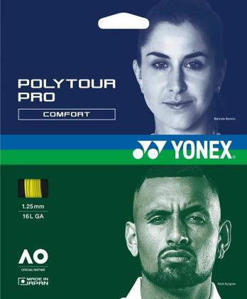 Imagem de 2X Set De Corda Yonex Poly Tour Pro 12M Grafite Cor Amarela
