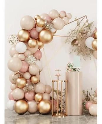 Imagem de 2X Tranoy Arco Desconstruido Pack 200 Globos Dourado E Rosa