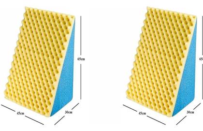Imagem de 2x travesseiro triângulo pós cirúrgico rampa ortopédica anti refluxo anti varizes + capa com ziper